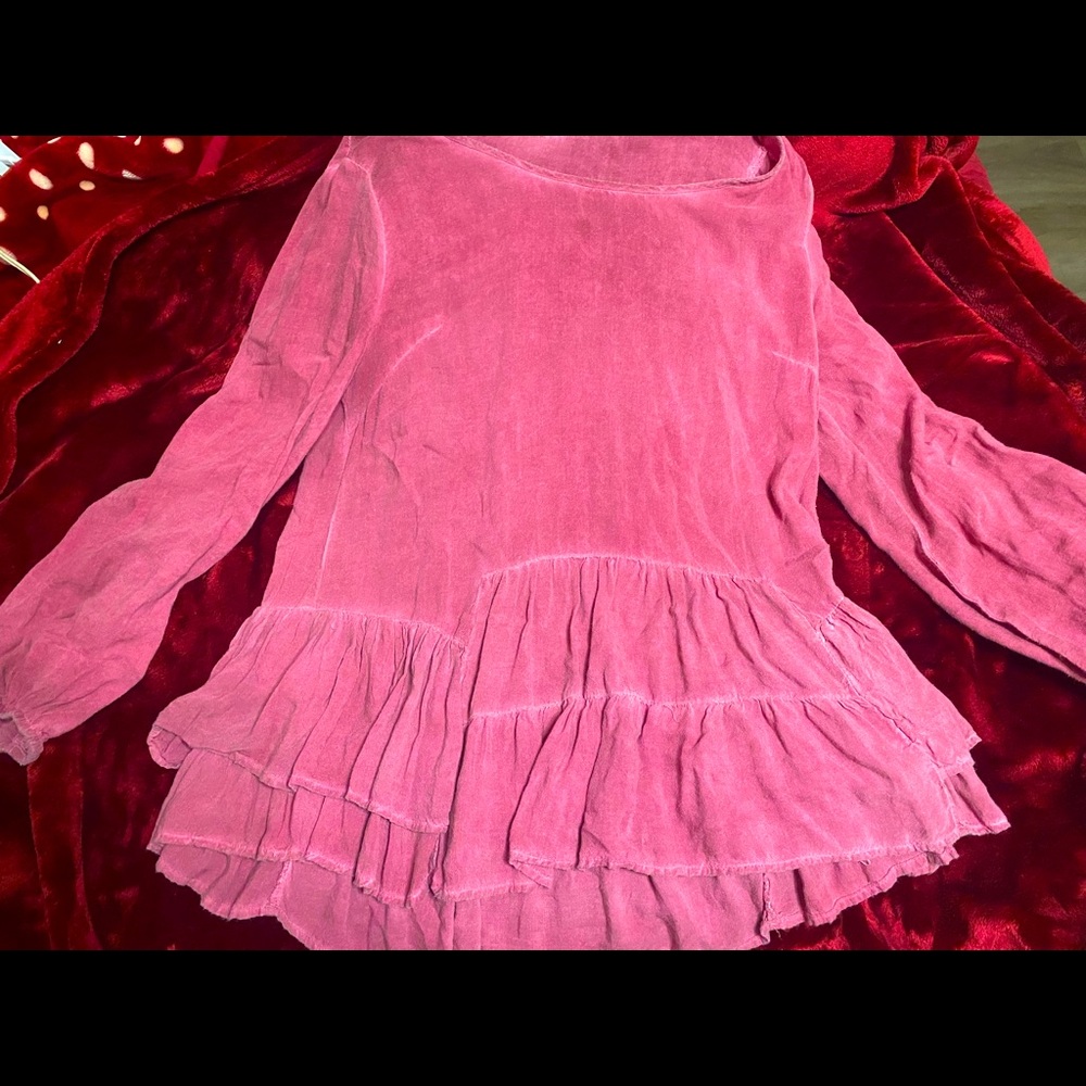 blush pink flowy top | S